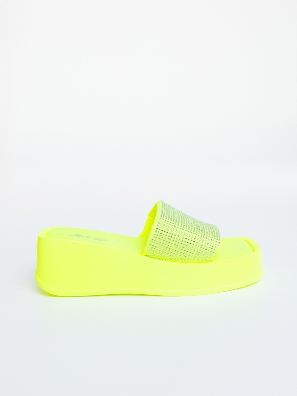 Női platform papucs Soren Fluoreszkáló sárga, 5 - Kalapod.hu
