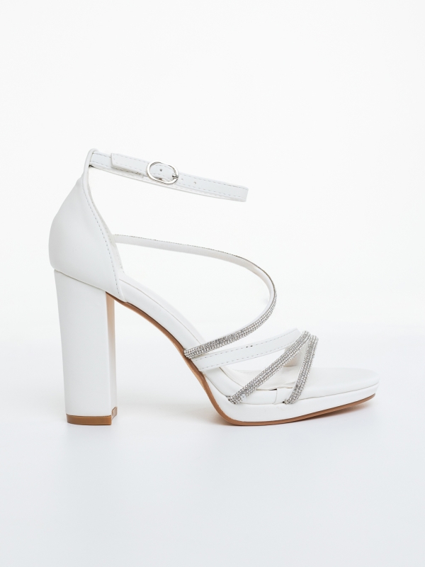 Női sarkú szandál Ohania Fehér, 5 - Kalapod.hu