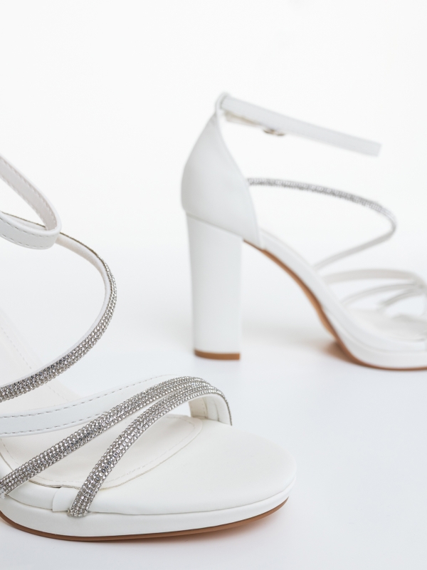 Női sarkú szandál Ohania Fehér, 6 - Kalapod.hu