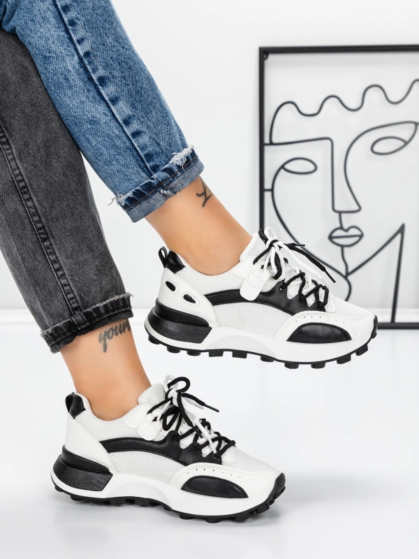 Női tornacipő Mylara Fehér-Fekete, 2 - Kalapod.hu