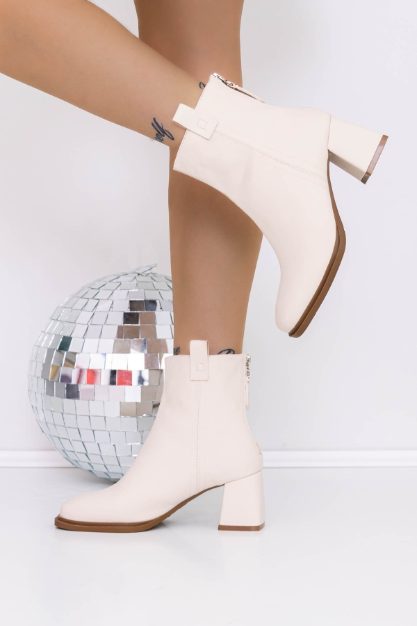 Vastag sarkú bokacsizma Alaza Bézs, 4 - Kalapod.hu